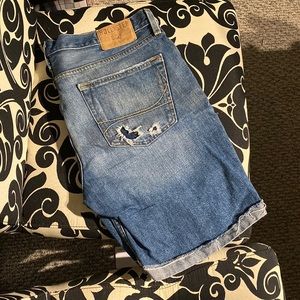 Hollister denim distressed shorts